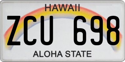 HI license plate ZCU698