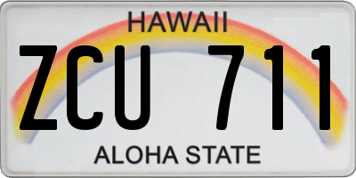 HI license plate ZCU711