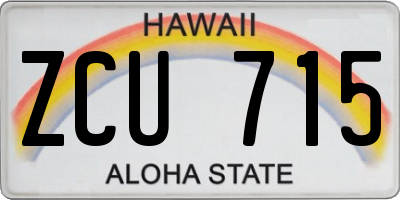HI license plate ZCU715
