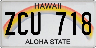 HI license plate ZCU718