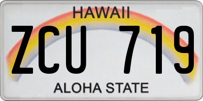 HI license plate ZCU719