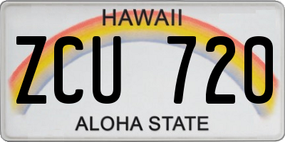 HI license plate ZCU720