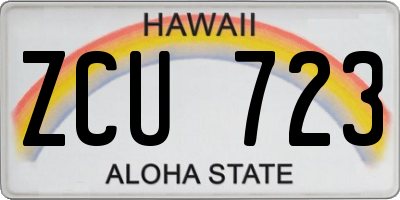 HI license plate ZCU723