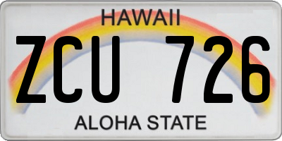 HI license plate ZCU726