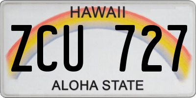 HI license plate ZCU727