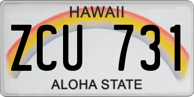 HI license plate ZCU731