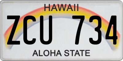 HI license plate ZCU734