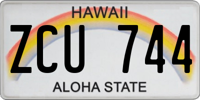 HI license plate ZCU744