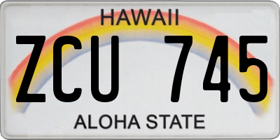 HI license plate ZCU745