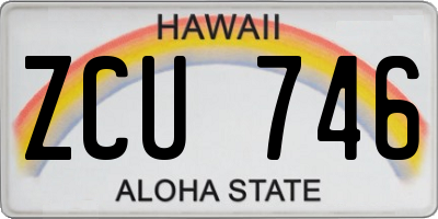 HI license plate ZCU746