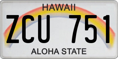 HI license plate ZCU751