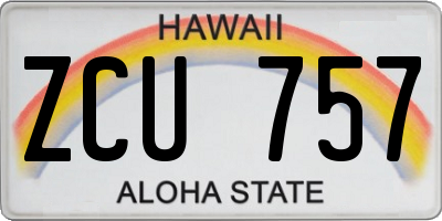 HI license plate ZCU757
