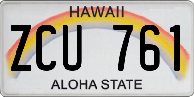 HI license plate ZCU761