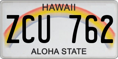 HI license plate ZCU762