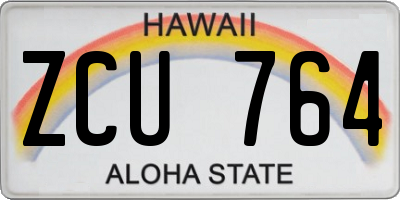 HI license plate ZCU764