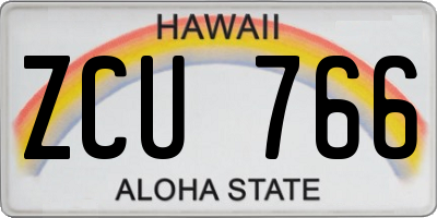 HI license plate ZCU766