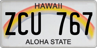 HI license plate ZCU767