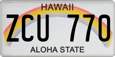 HI license plate ZCU770