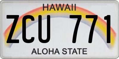 HI license plate ZCU771