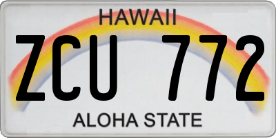 HI license plate ZCU772
