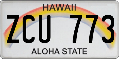 HI license plate ZCU773