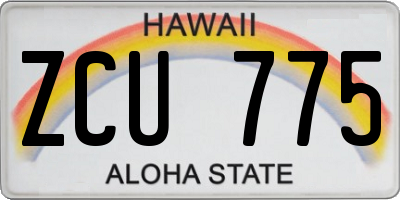 HI license plate ZCU775
