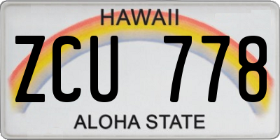 HI license plate ZCU778