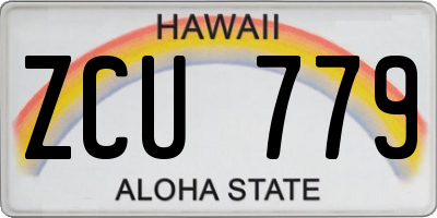 HI license plate ZCU779