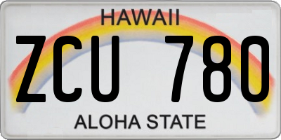 HI license plate ZCU780