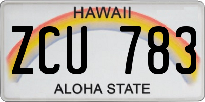 HI license plate ZCU783