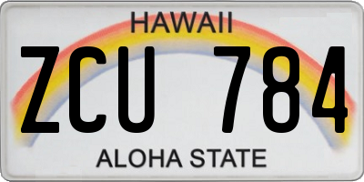 HI license plate ZCU784