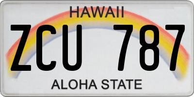 HI license plate ZCU787