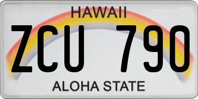 HI license plate ZCU790