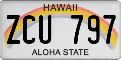 HI license plate ZCU797