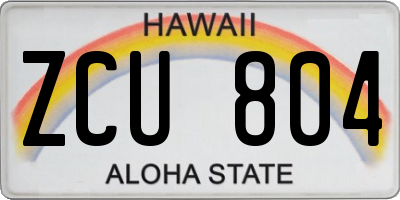 HI license plate ZCU804
