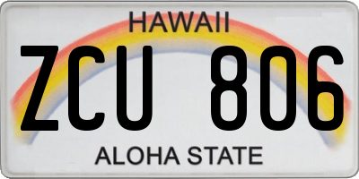 HI license plate ZCU806