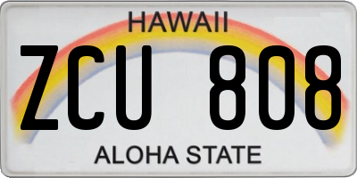 HI license plate ZCU808