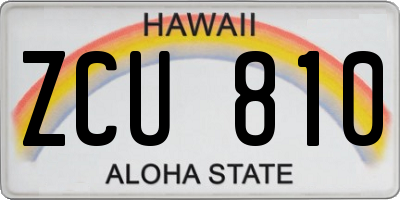 HI license plate ZCU810