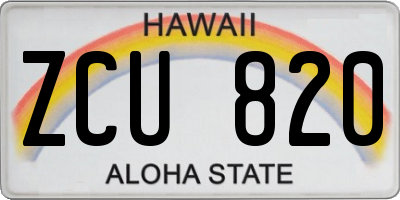 HI license plate ZCU820