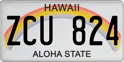 HI license plate ZCU824