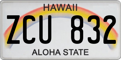 HI license plate ZCU832