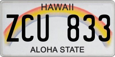 HI license plate ZCU833