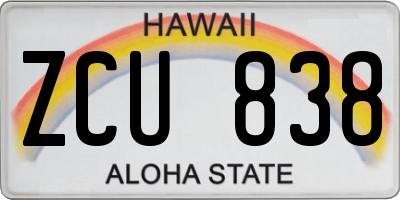 HI license plate ZCU838