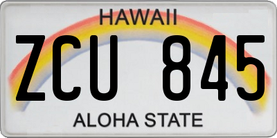 HI license plate ZCU845
