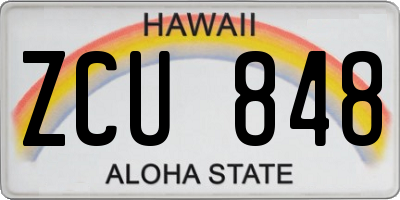 HI license plate ZCU848