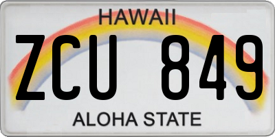 HI license plate ZCU849