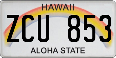 HI license plate ZCU853