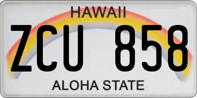 HI license plate ZCU858