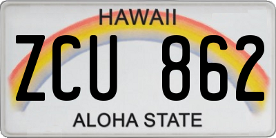HI license plate ZCU862