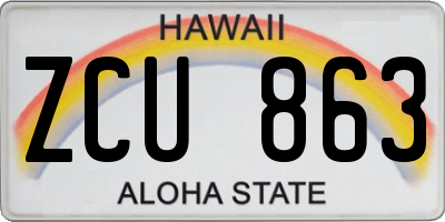 HI license plate ZCU863